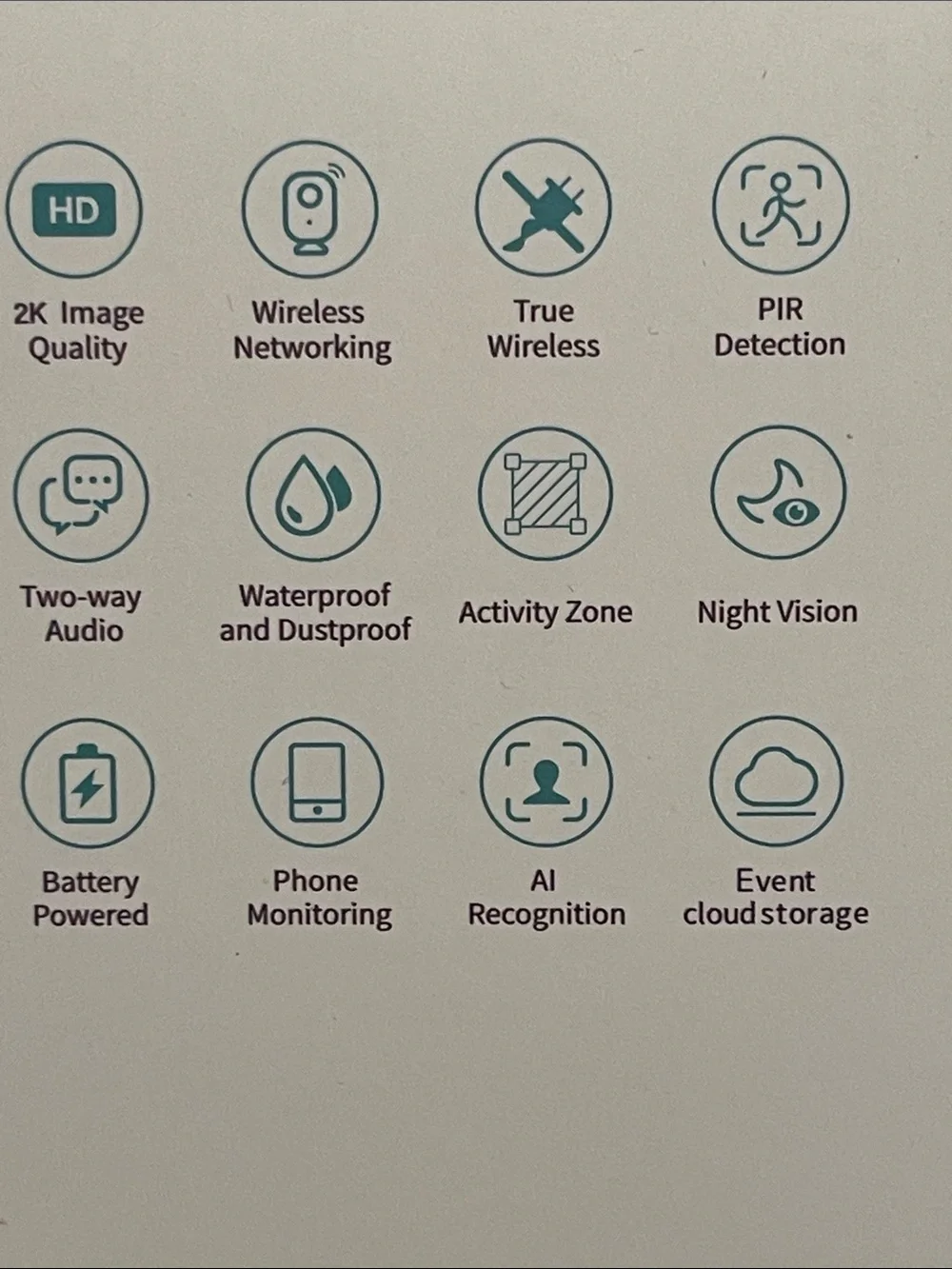 Smart Battery Camera (White) - Wire-Free 2K HD, Event Detection